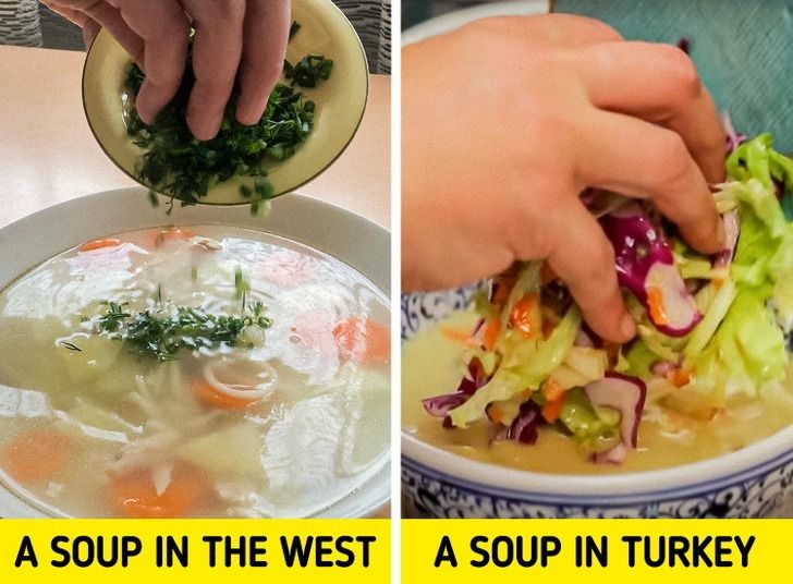اضافه کردن سالاد به سوپ