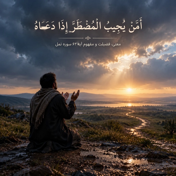 دعای «أَمَّنْ یُجیبُ الْمُضْطَرَّ إِذا دَعاهُ»؛ معنی، فضیلت و مفهوم آیه ۶۲ سوره نمل