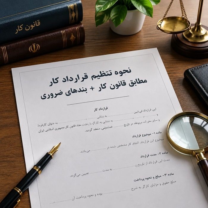 نحوه تنظیم قرارداد کار مطابق قانون کار + بندهای ضروری