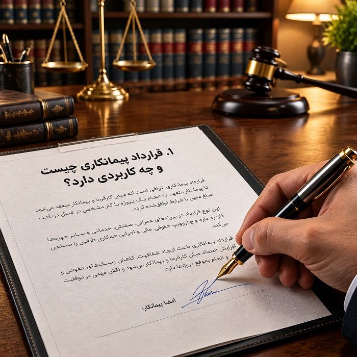 قرارداد پیمانکاری شامل چه بندهایی است؟ راهنمای حقوقی تنظیم قرارداد و پیشگیری از اختلافات مالی