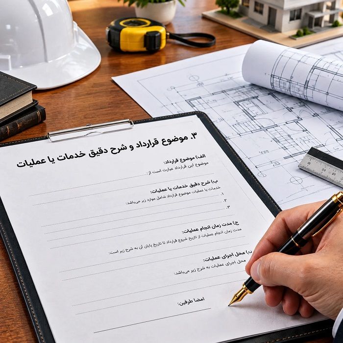 قرارداد پیمانکاری شامل چه بندهایی است؟ راهنمای حقوقی تنظیم قرارداد و پیشگیری از اختلافات مالی
