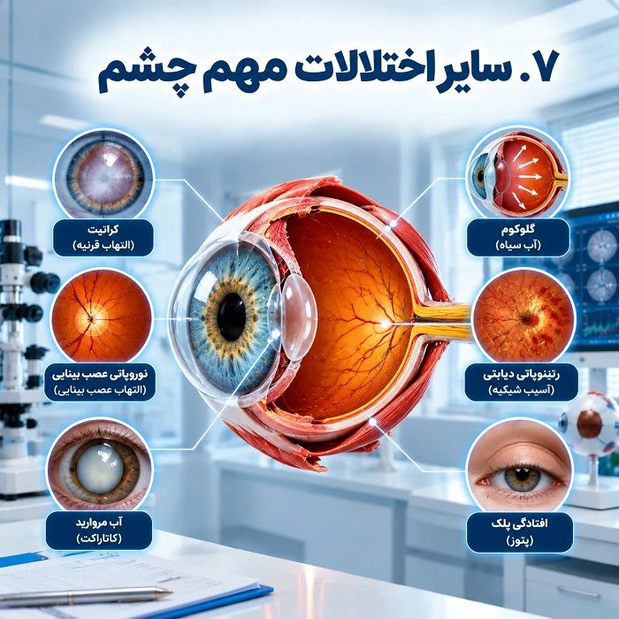 انواع بیماریهای چشم؛ معرفی شایعترین بیماریها، علائم، علل و روشهای درمان