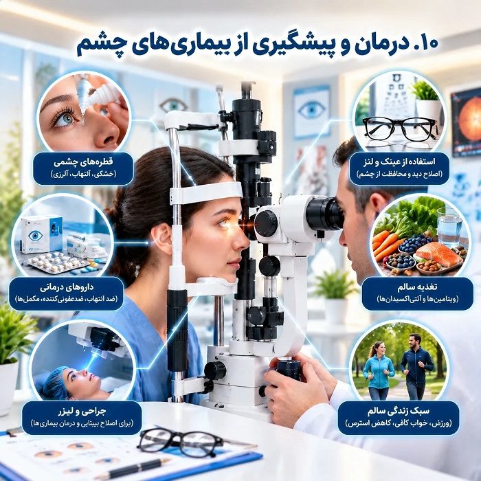 انواع بیماریهای چشم؛ معرفی شایعترین بیماریها، علائم، علل و روشهای درمان