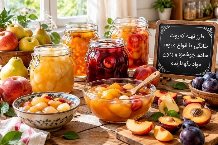 طرز تهیه کمپوت خانگی با انواع میوه؛ ساده، خوشمزه و بدون مواد نگهدارنده