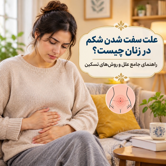علت سفت شدن شکم در زنان چیست؟ راهنمای جامع علل و روشهای تسکین