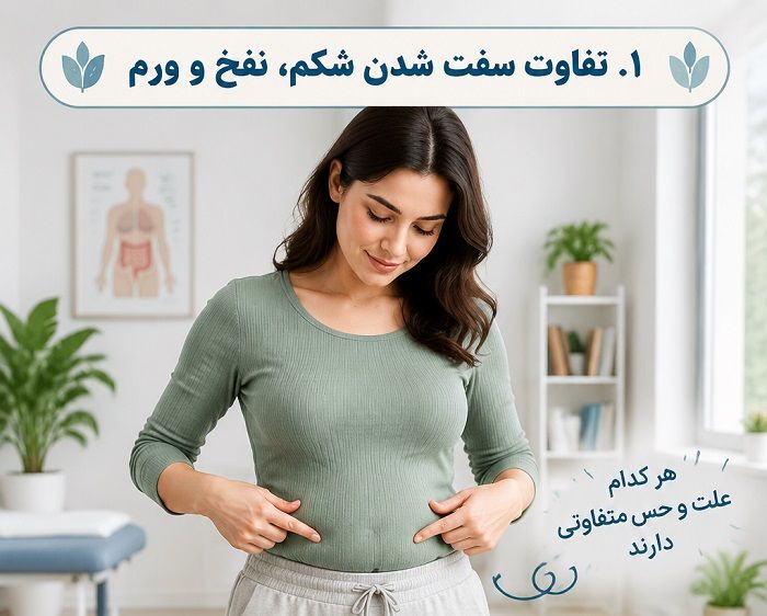 علت سفت شدن شکم در زنان چیست؟ راهنمای جامع علل و روشهای تسکین