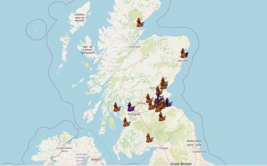  استفاده از گوگل مپ برای نشان کردن جایگاه سه هزار جادوگر اسکاتلندی!