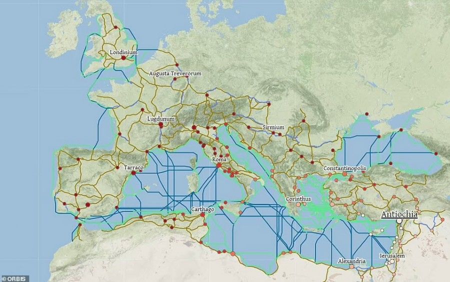  نقشه‌ گوگل برای دنیای باستان! نقشه تعاملی زمان سفر در روم باستان